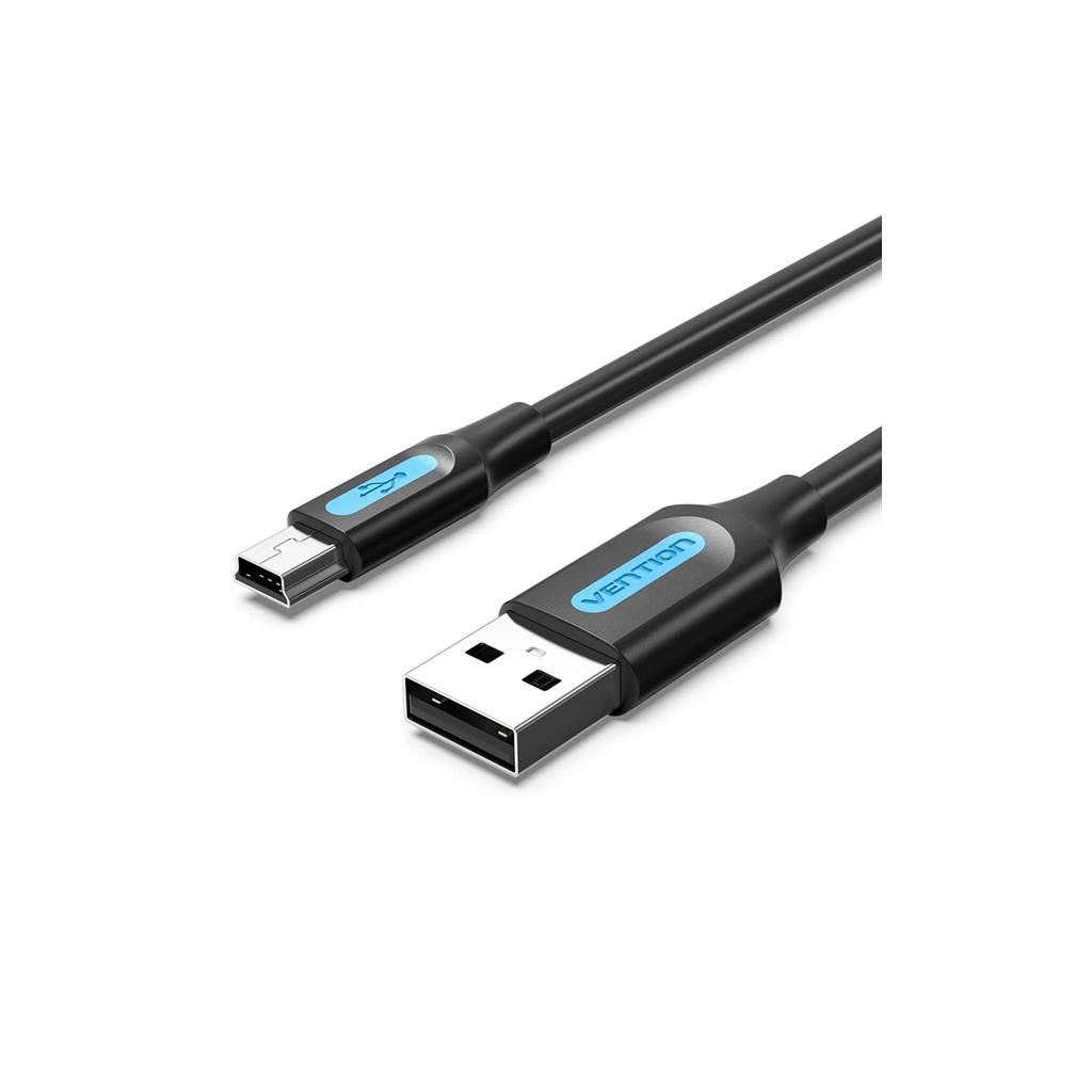 Дата кабель USB 2.0 AM to Mini 5P 1.0m black Vention (COMBF) - фото 1