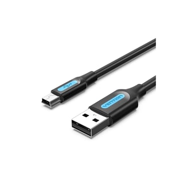 Дата кабель USB 2.0 AM to Mini 5P 1.0m black Vention (COMBF) - фото 1