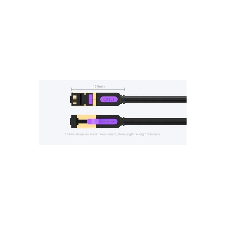 Патч-корд 0.5м, S/FTP cat 7 RJ-45 black Vention (ICDBD) - фото 9