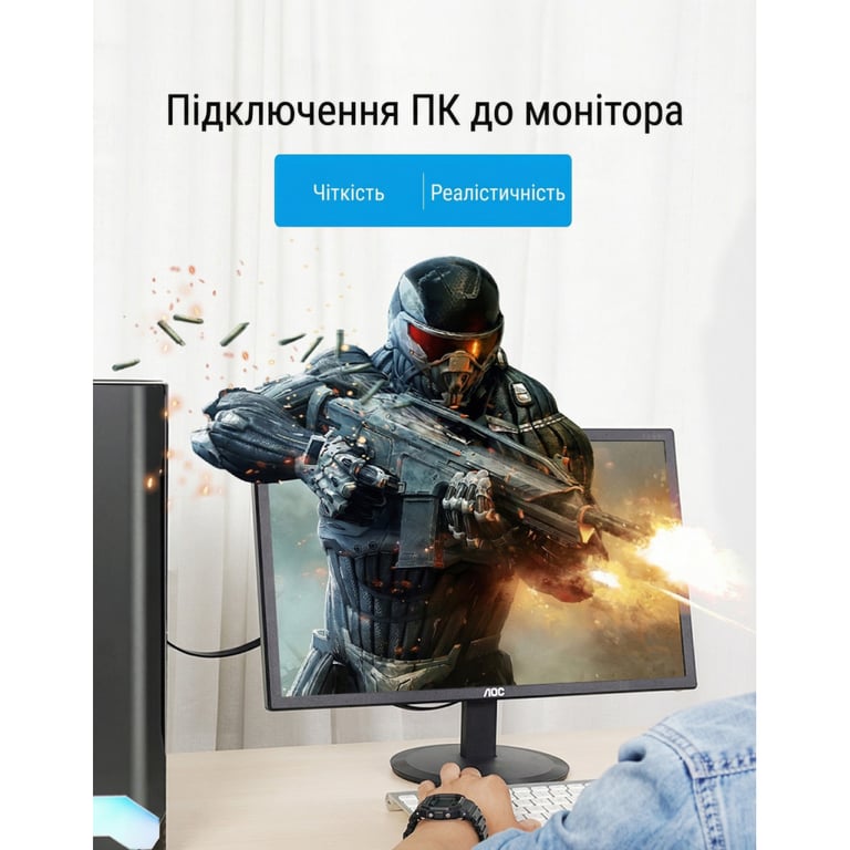 Кабель мультимедійний VGA M to VGA M 1.0m black Vention (LAJWF) - фото 4