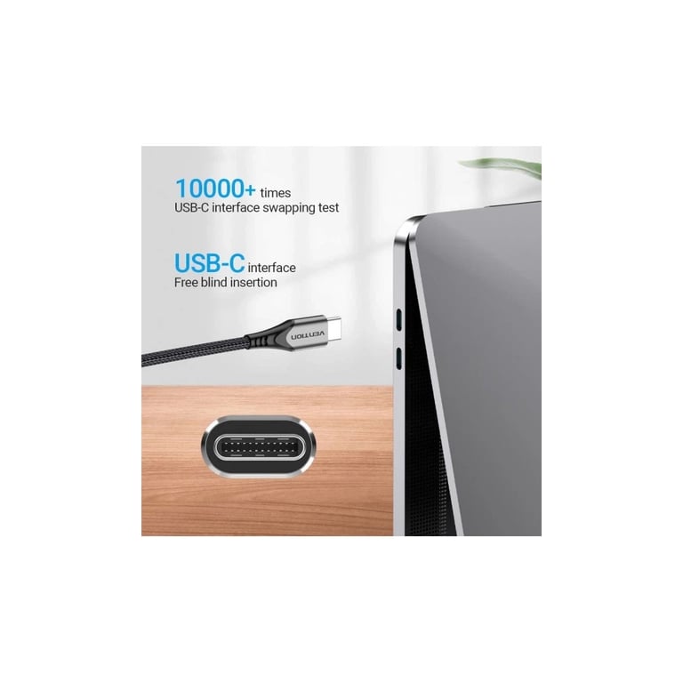 Дата кабель USB-C to USB-C 2.0m aluminum gray Vention (TADHH) - фото 2