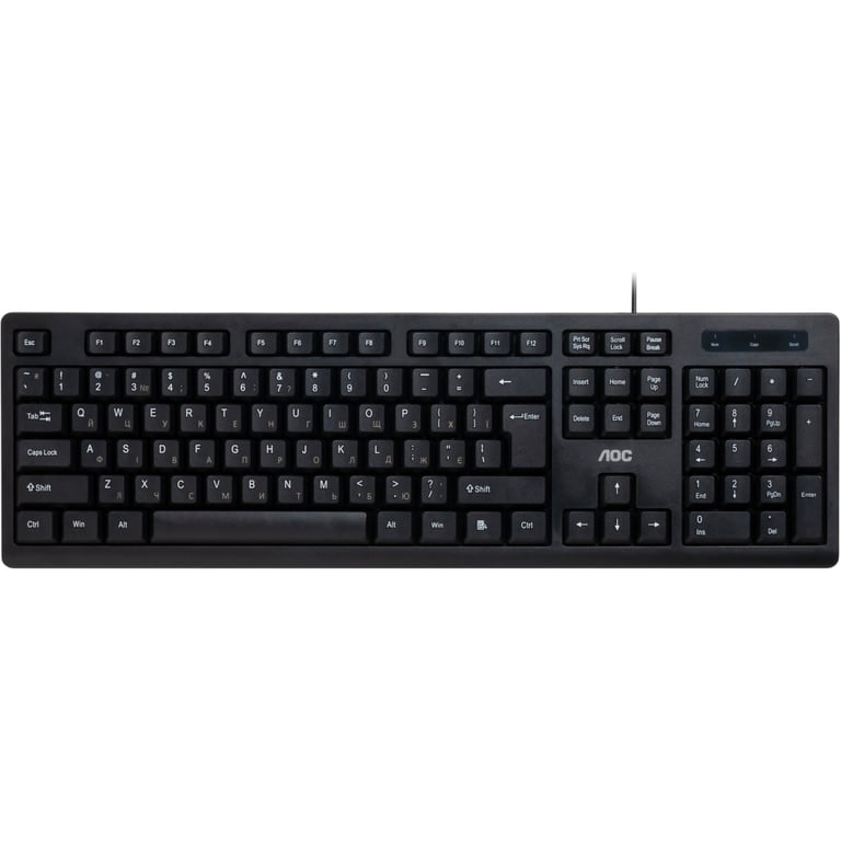 Клавіатура AOC KB100B USB UA Black (KB100B/97) - фото 1