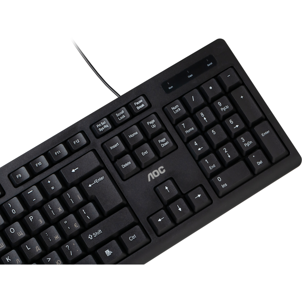 Клавіатура AOC KB100B USB UA Black (KB100B/97) - фото 5 Клавіатура AOC KB100B USB UA Black (KB100B/97) - фото 5
