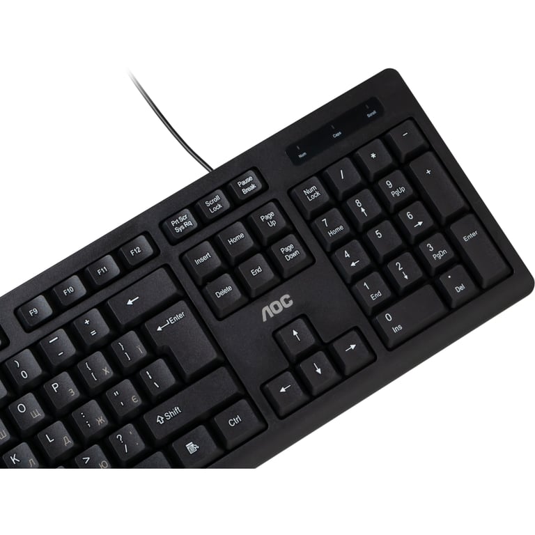 Клавіатура AOC KB100B USB UA Black (KB100B/97) - фото 5