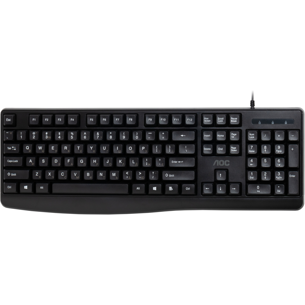Клавіатура AOC KB120B USB UA Black (KB120B/97) - фото 1