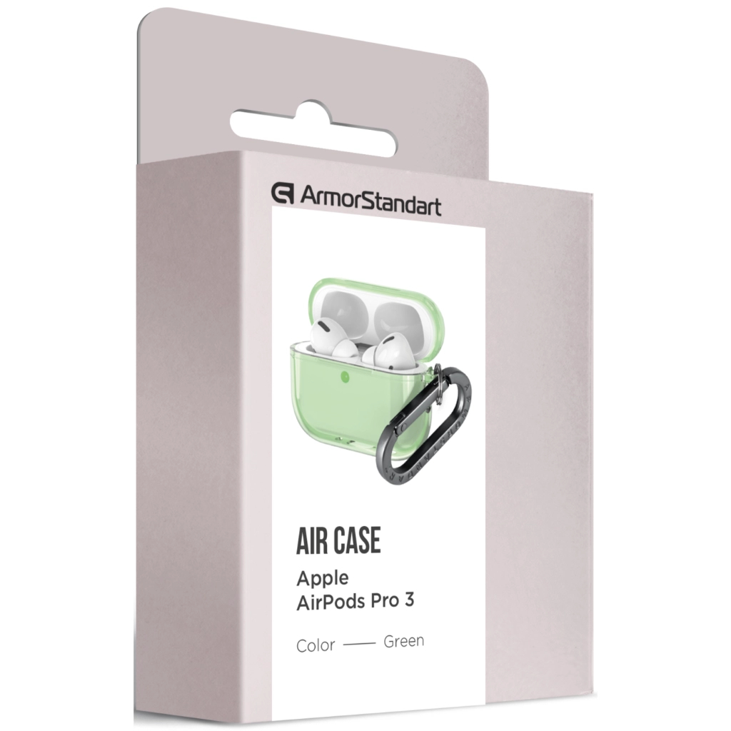 Чохол для навушників Armorstandart Air для Apple Airpods Pro 3 Green (ARM88305) (ARM88305) - фото 3 Чохол для навушників Armorstandart Air для Apple Airpods Pro 3 Green (ARM88305) (ARM88305) - фото 3