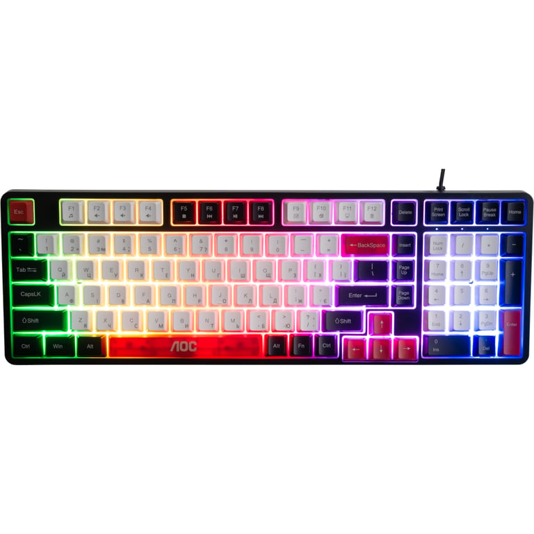 Клавіатура AOC GK116H1 LED USB UA White/Red/Black (GK116H1/97) - фото 1