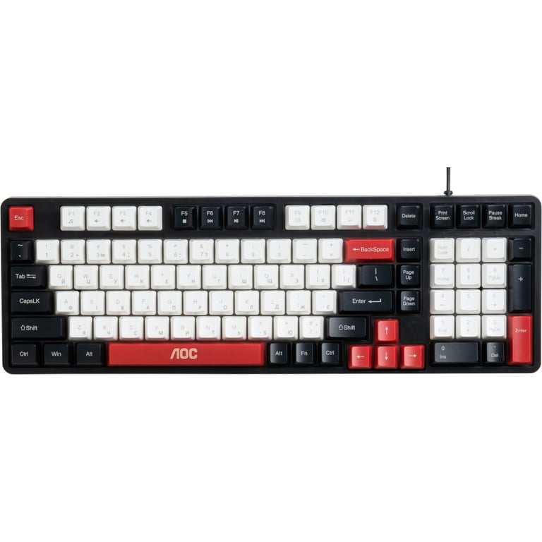Клавіатура AOC GK116H1 LED USB UA White/Red/Black (GK116H1/97) - фото 3