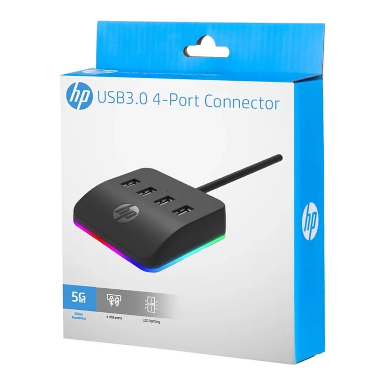 Концентратор HP USB 3.0 to 4xUSB 3.0 RGB black HP (HP_DHC-CT120) - фото 3