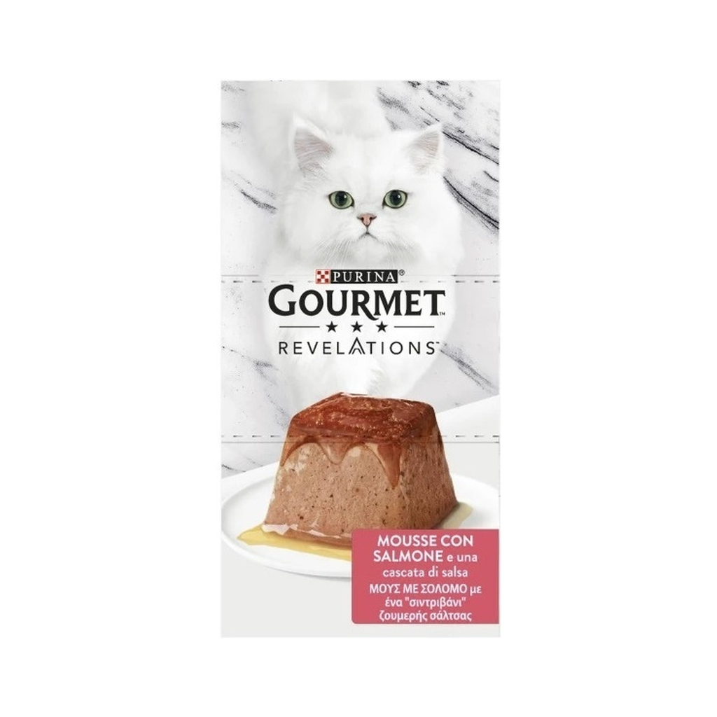Паштет для котів Purina Gourmet Revelations мус з лососем 2х57 г (7613287071217) - фото 3 Паштет для котів Purina Gourmet Revelations мус з лососем 2х57 г (7613287071217) - фото 3