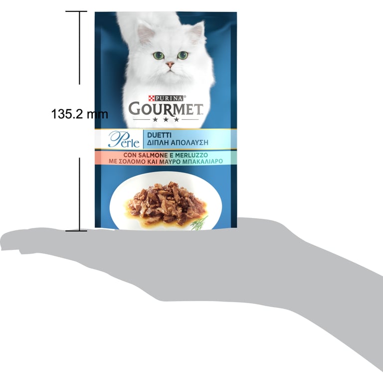 Вологий корм для кішок Purina Gourmet Perle Duo з лососем та сайдою міні філе в підливці 85 г (8445291188228) - фото 3