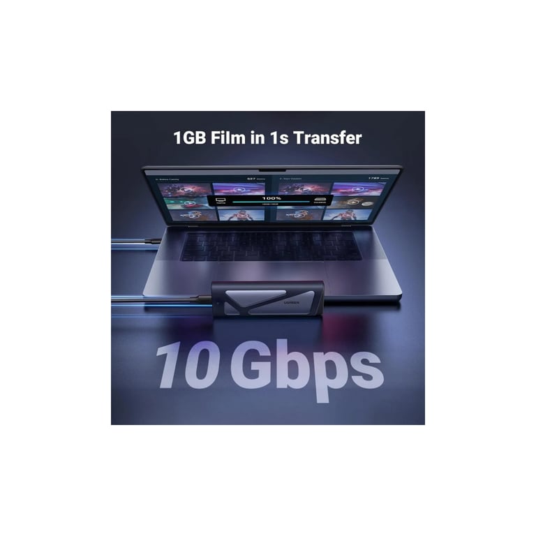 Кишеня зовнішня Ugreen USB 3.2 Gen 2 to M.2 NVMe/SATA 10Gbps UASP TRIM CM767 gray (15813) - фото 6