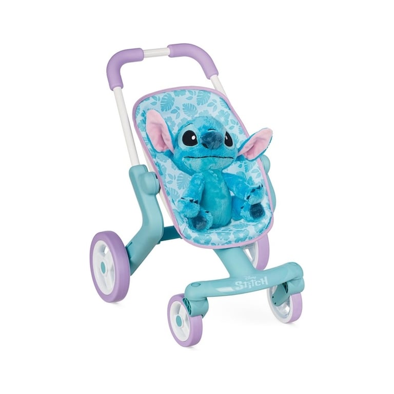 Коляска для ляльок Smoby Стіч. Прогулянка, з поворотними колесами та м’якою іграшкою (7600251225)