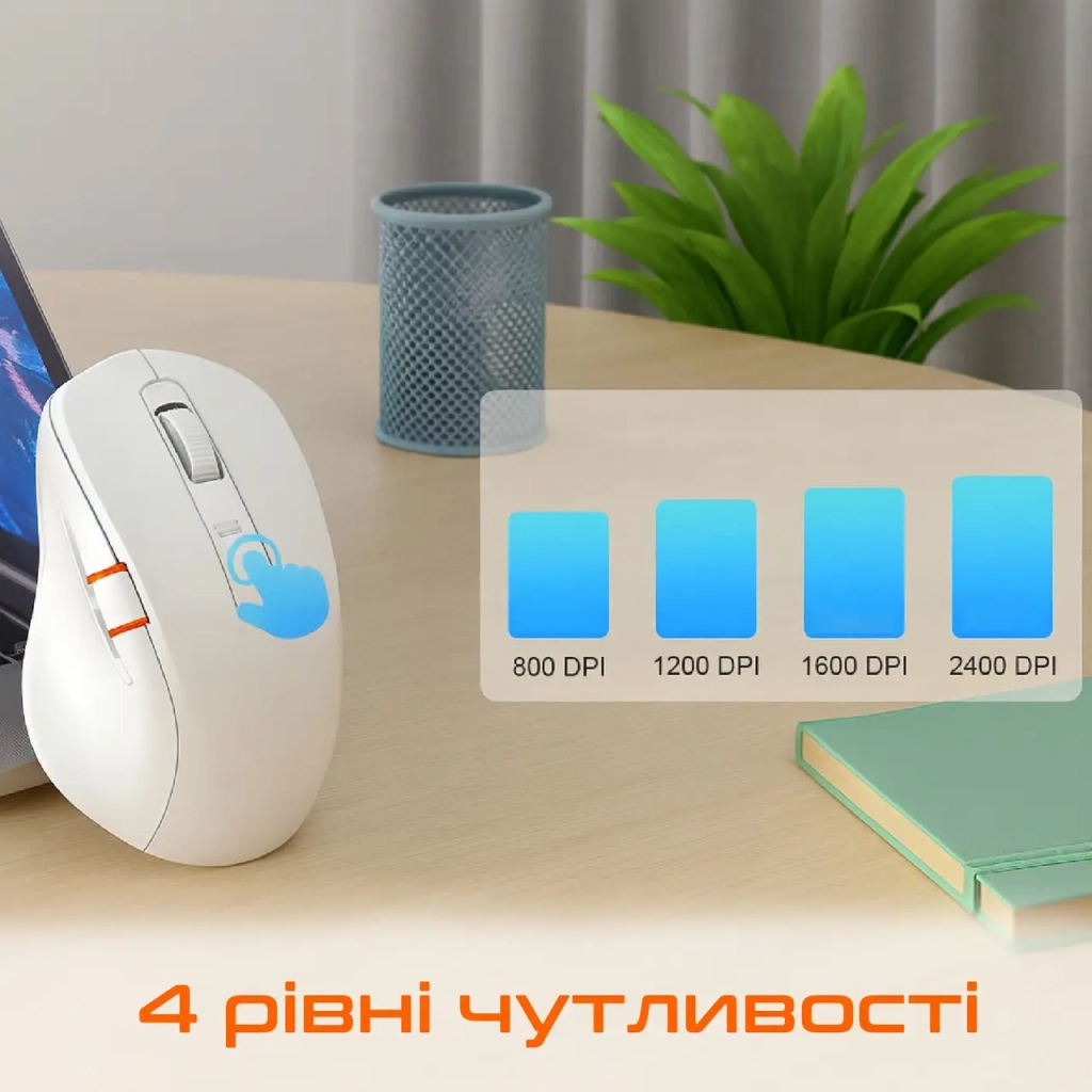 Мишка Meetion BTM032 Wireless/Bluetooth/USB White (MT-BTM032-B) - фото 4 Мишка Meetion BTM032 Wireless/Bluetooth/USB White (MT-BTM032-B) - фото 4