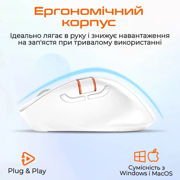 Мишка Meetion BTM032 Wireless/Bluetooth/USB White (MT-BTM032-B) - фото 6