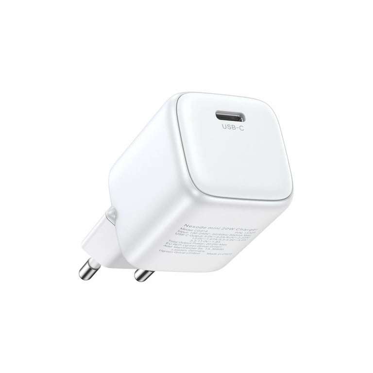Зарядний пристрій Ugreen USB-C PD20W GaN X512 white (55554) - фото 1