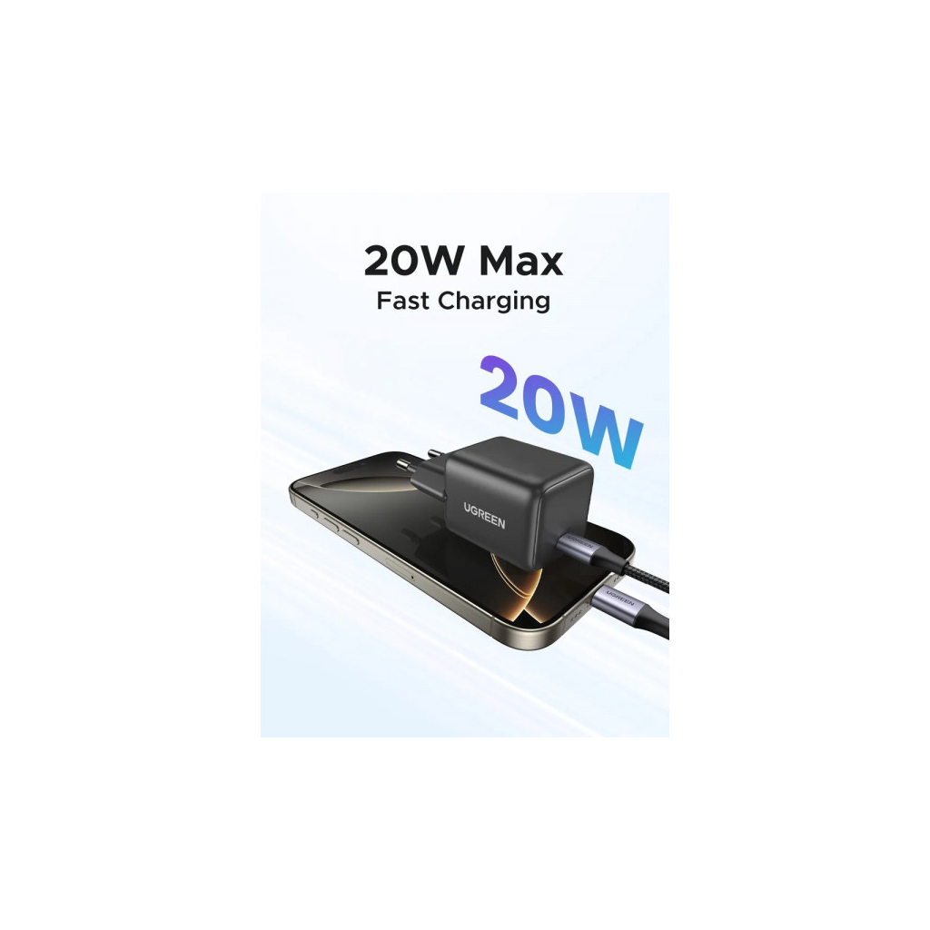 Зарядний пристрій Ugreen USB-C PD20W GaN X512 gray (55528) - фото 5 Зарядний пристрій Ugreen USB-C PD20W GaN X512 gray (55528) - фото 5