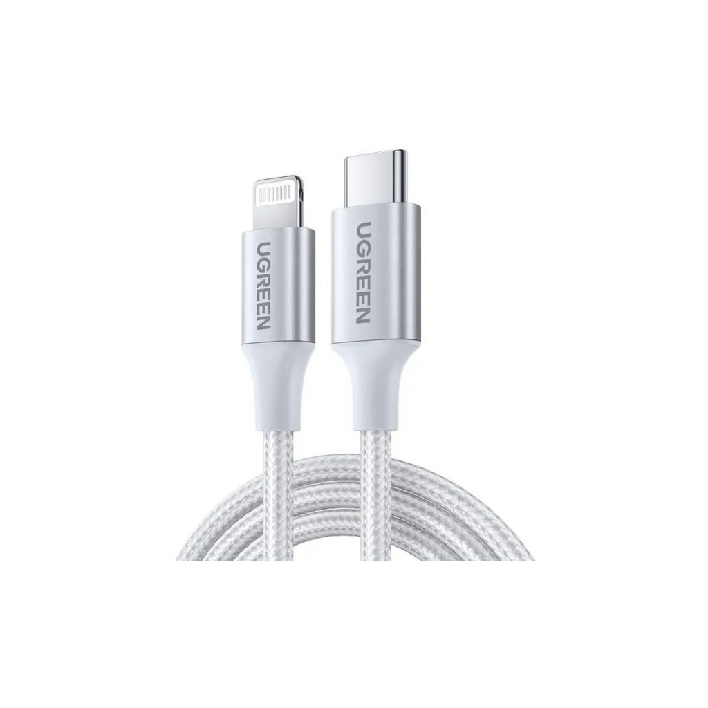 Дата кабель USB-C to Lightning 1.0m 3A 60W US304 white Ugreen (70523) - фото 1