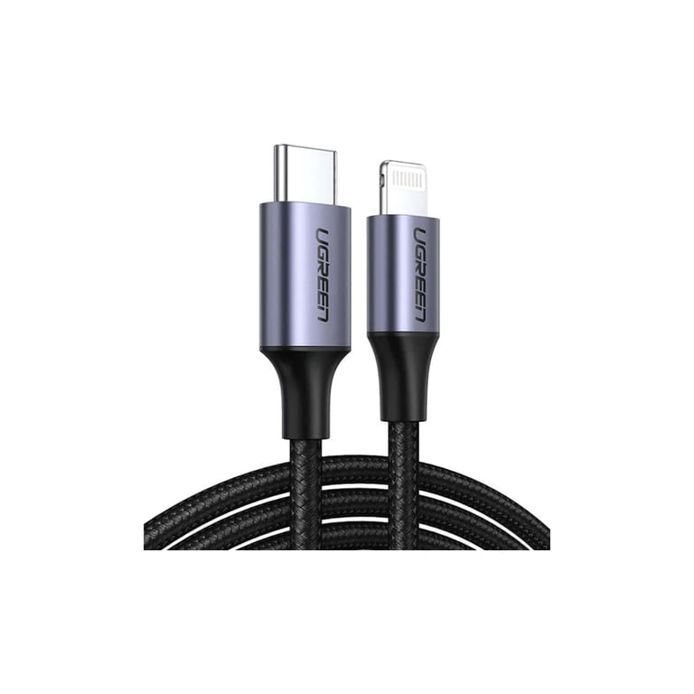Дата кабель USB-C to Lightning 1.0m 3A 60W US304 black Ugreen (60759) - фото 1