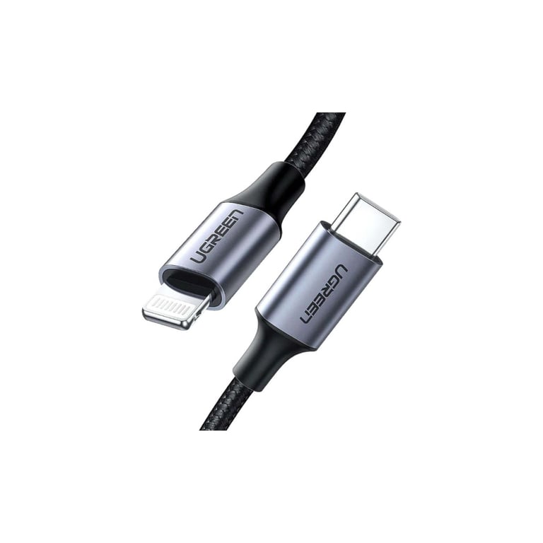 Дата кабель USB-C to Lightning 1.0m 3A 60W US304 black Ugreen (60759) - фото 2