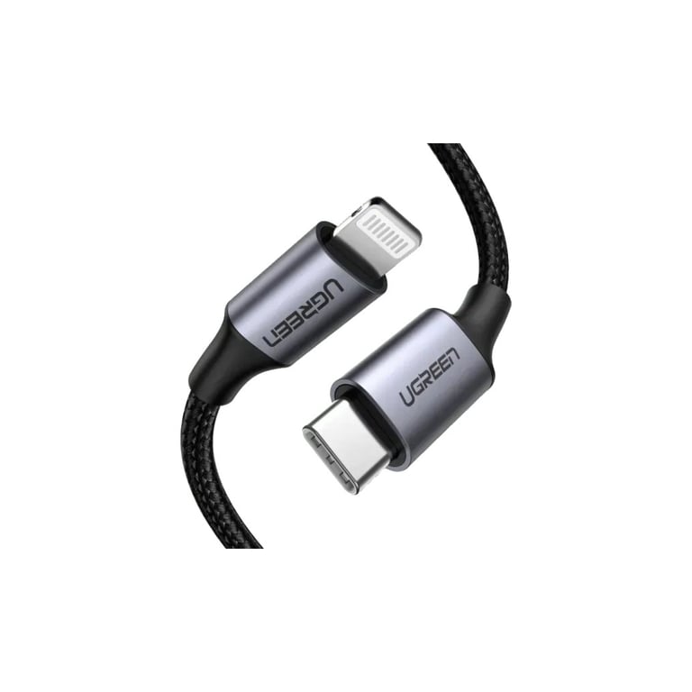 Дата кабель USB-C to Lightning 1.0m 3A 60W US304 black Ugreen (60759) - фото 3