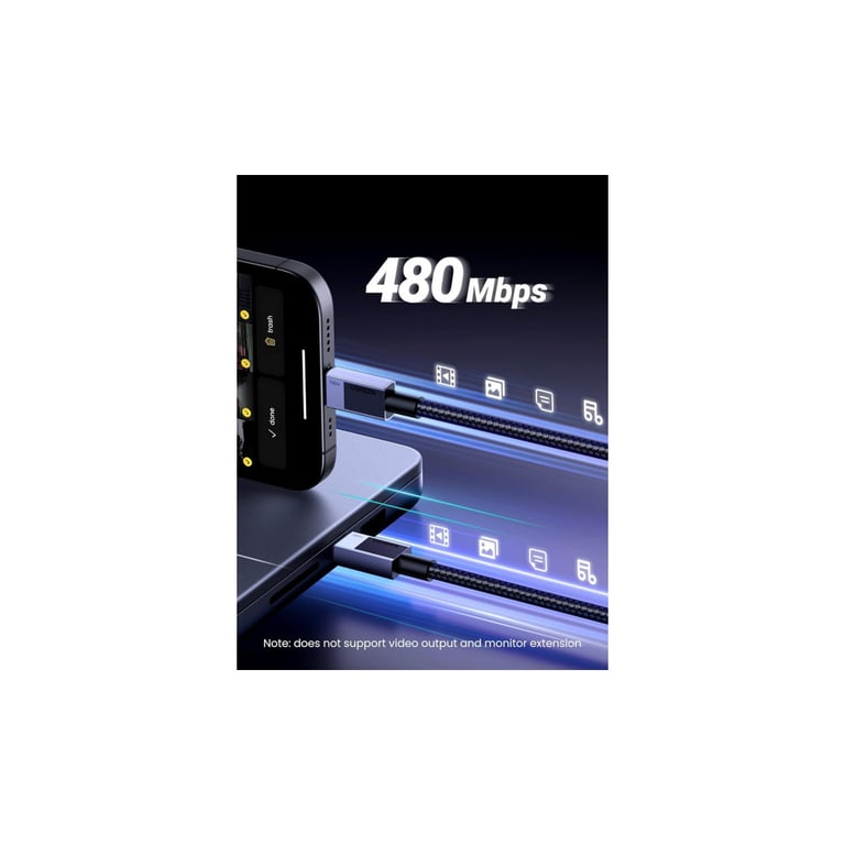 Дата кабель USB-C to USB-C 3.0m 100W L512 gray Ugreen (45065) - фото 5