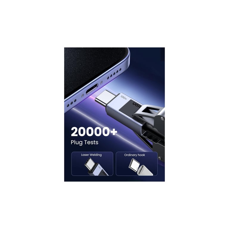 Дата кабель USB-C to USB-C 3.0m 100W L512 gray Ugreen (45065) - фото 7