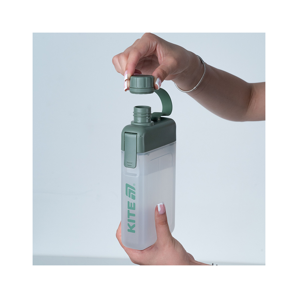 Пляшка для води Kite 450 мл зелена (K25-1239-3) - фото 5 Пляшка для води Kite 450 мл зелена (K25-1239-3) - фото 5