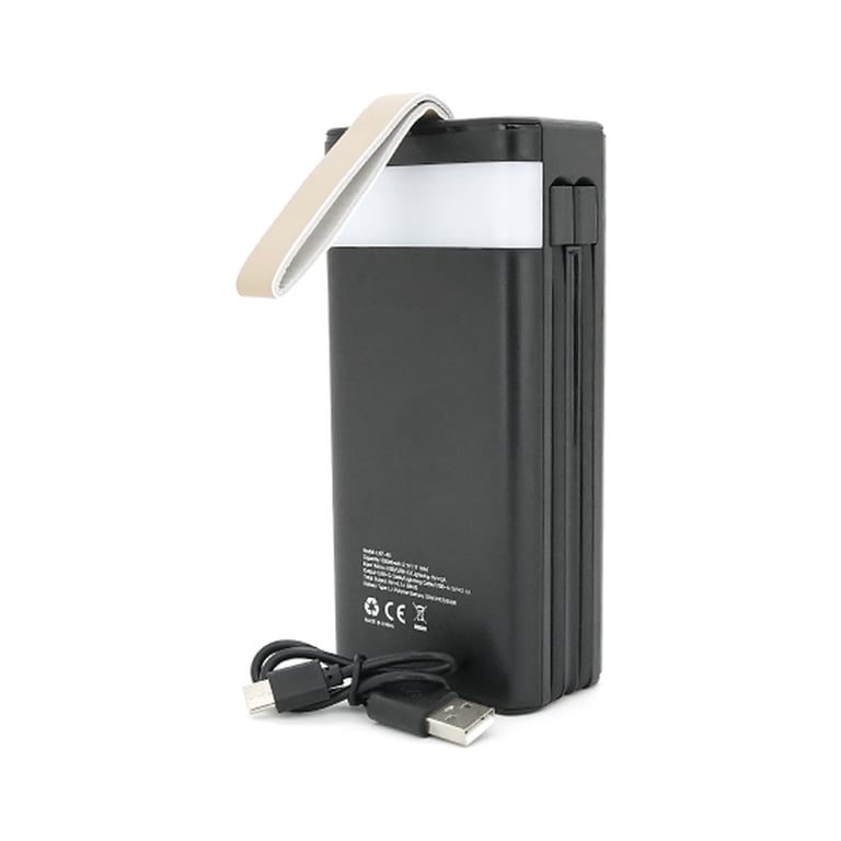 Батарея універсальна Linkage 30000mAh, Solar, 22.5W, cables Туре-С+Lighting, Black (LKP-46) - фото 4