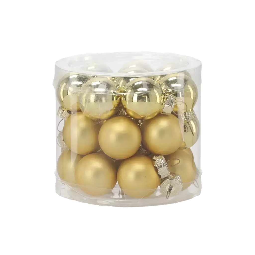 Ялинкова іграшка Chomik скляні кульки 24 шт, 2,5 см, золотисті (5900779882126_1) Ялинкова іграшка Chomik скляні кульки 24 шт, 2,5 см, золотисті (5900779882126_1)