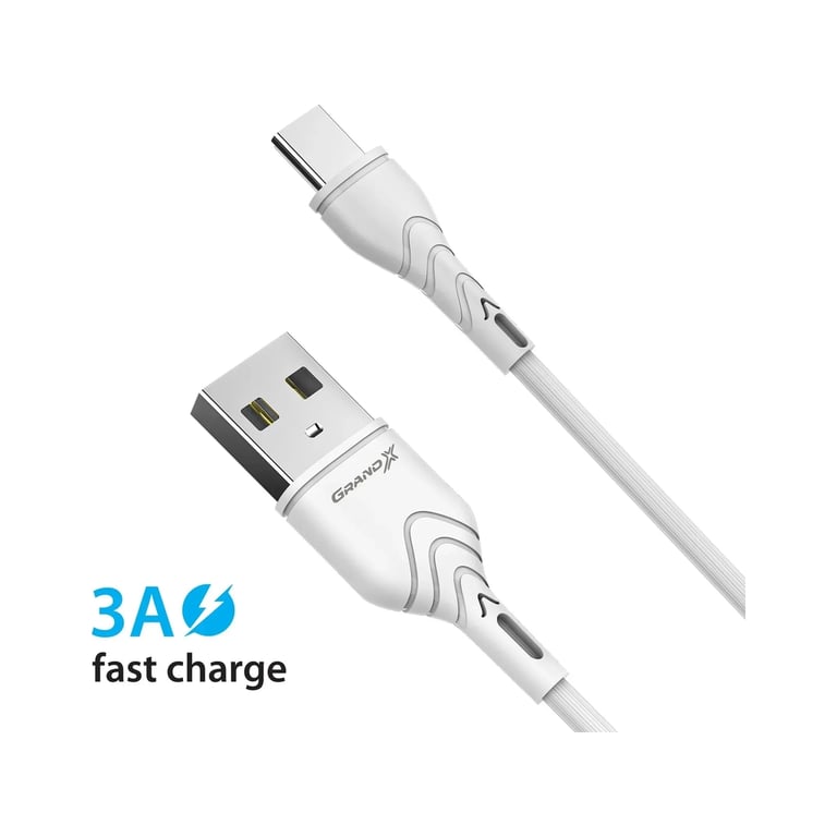 Зарядний пристрій Grand-X Quick Charge QС3.0, + cable USB -> Type C 1m white (CH-550WT) - фото 3