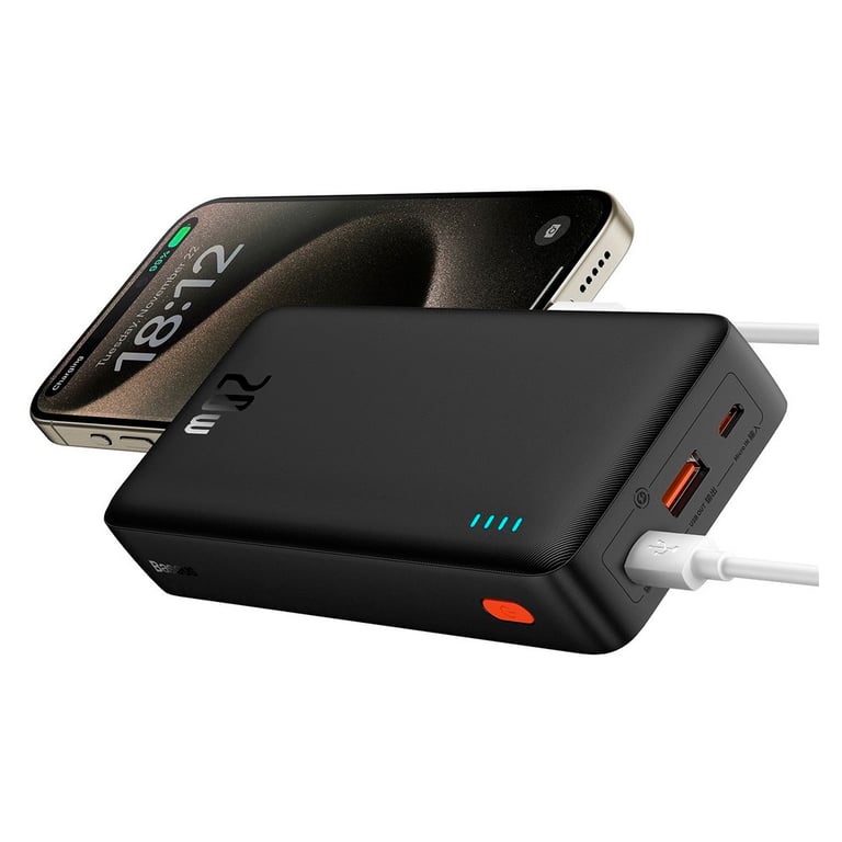 Батарея універсальна Baseus Airpow 20000mAh 20W PD/3.0, QC/3.0, black (P10022804113-00) - фото 6