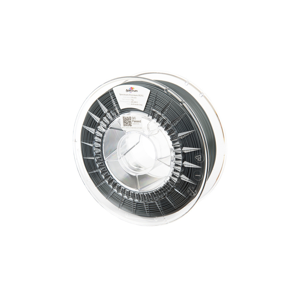 Пластик для 3D-принтера Spectrum PET-G Premium 1.75mm ANTHRACITE GREY 1kg (RAL 7016) (80833) - фото 1
