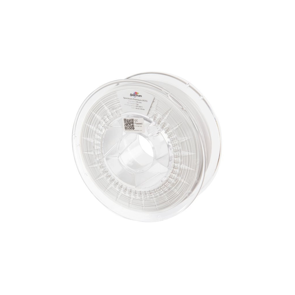 Пластик для 3D-принтера Spectrum PET-G Premium 1.75mm ARCTIC WHITE 1kg (RAL 9016) (80057) - фото 1