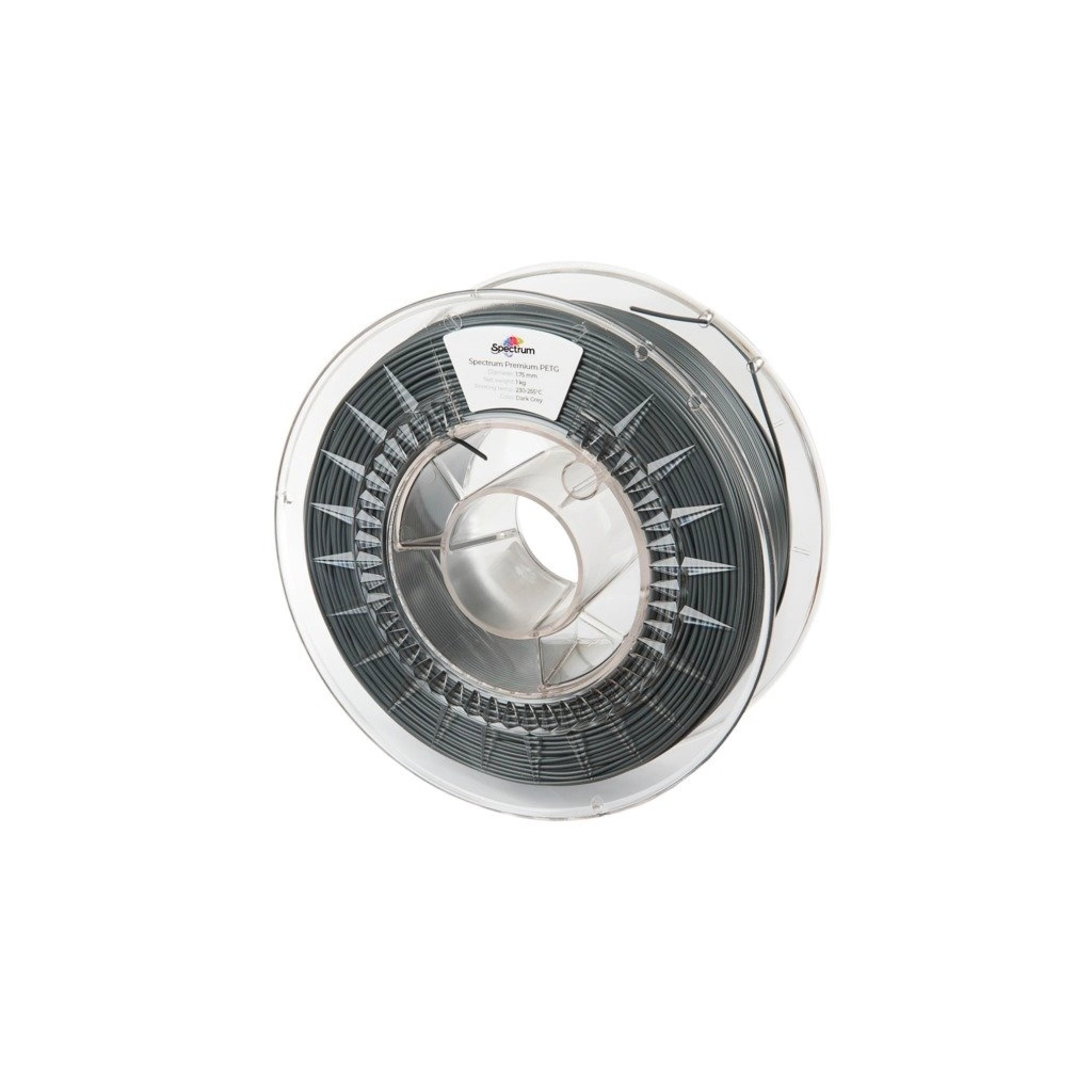 Пластик для 3D-принтера Spectrum PET-G Premium 1.75mm DARK GREY 1kg (RAL 7011) (80310) - фото 1