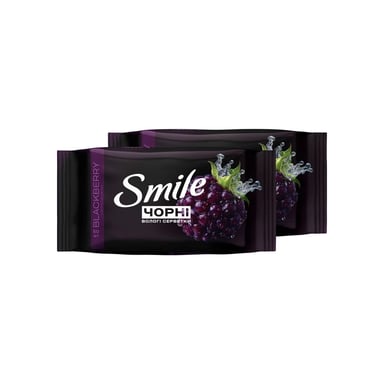 Вологі серветки Smile Чорні з ароматом ожини 50 шт. (4823071670554) - фото 1