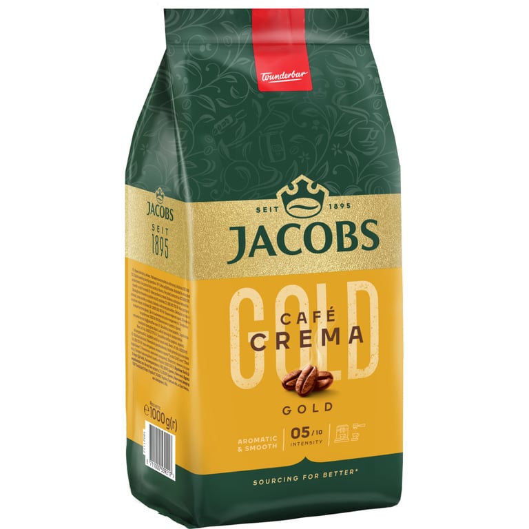 Кава Jacobs Crema Gold в зернах 1 кг (8711000539217) - фото 2