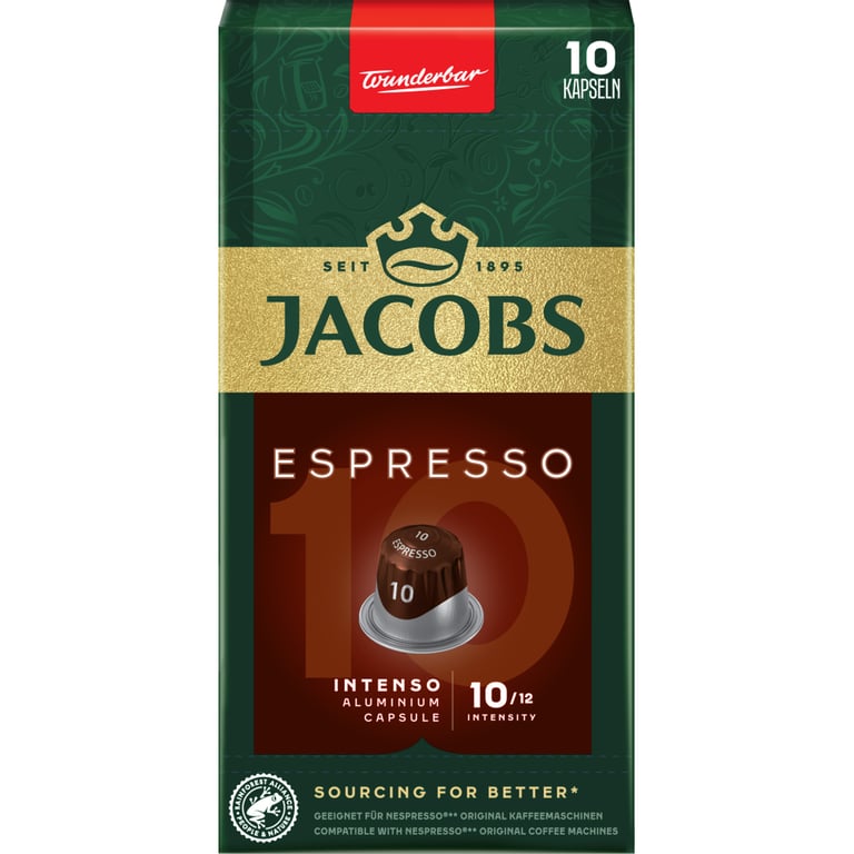 Кава Jacobs Espresso 10 Intenso в капсулах сумісні з Nespresso 10 шт (8711000371183) - фото 1