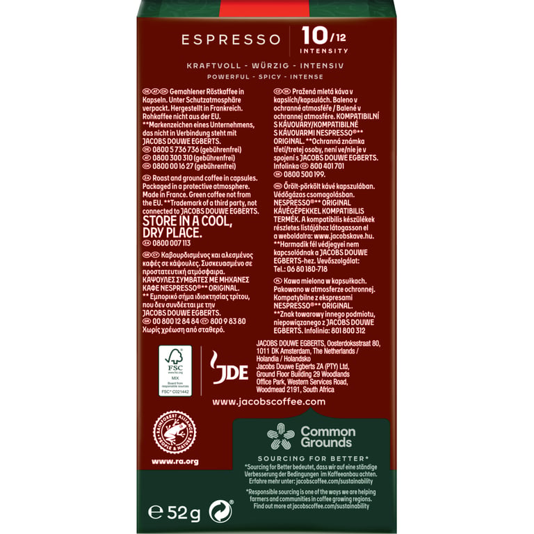 Кава Jacobs Espresso 10 Intenso в капсулах сумісні з Nespresso 10 шт (8711000371183) - фото 4