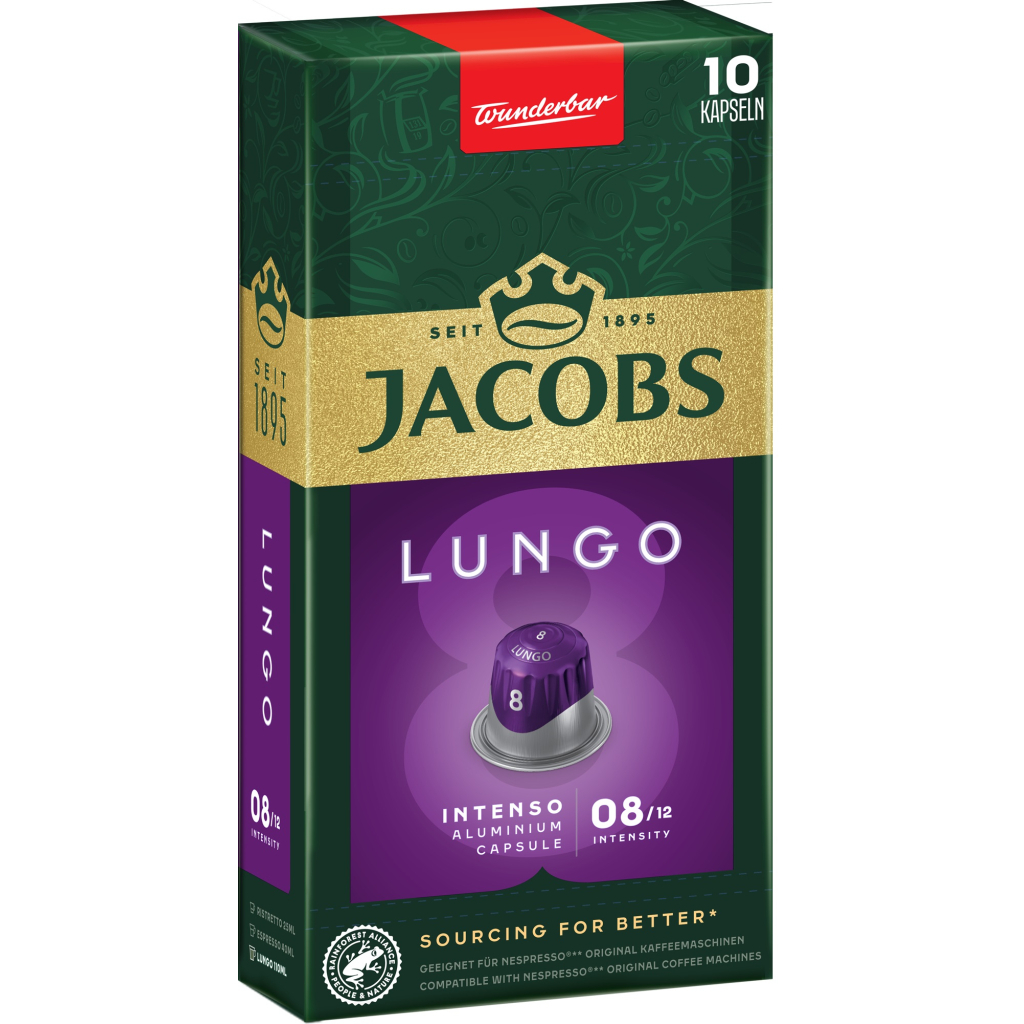 Кава Jacobs Lungo 8 Intenso в капсулах сумісні з Nespresso 10 шт (8711000371244) - фото 1