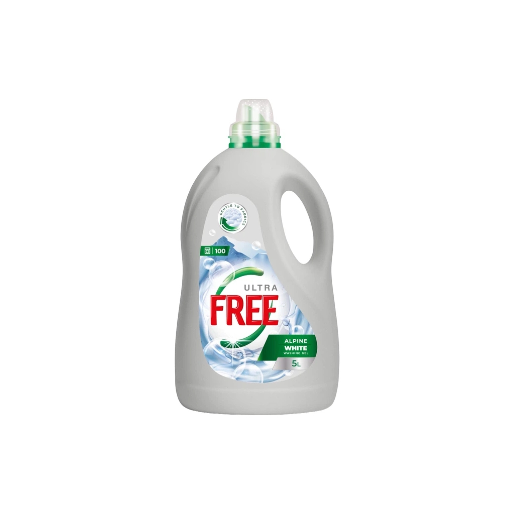 Гель для прання Free Alpine Freshness White З ароматом свіжості 5 л (4820196011446) - фото 1 Гель для прання Free Alpine Freshness White З ароматом свіжості 5 л (4820196011446) - фото 1