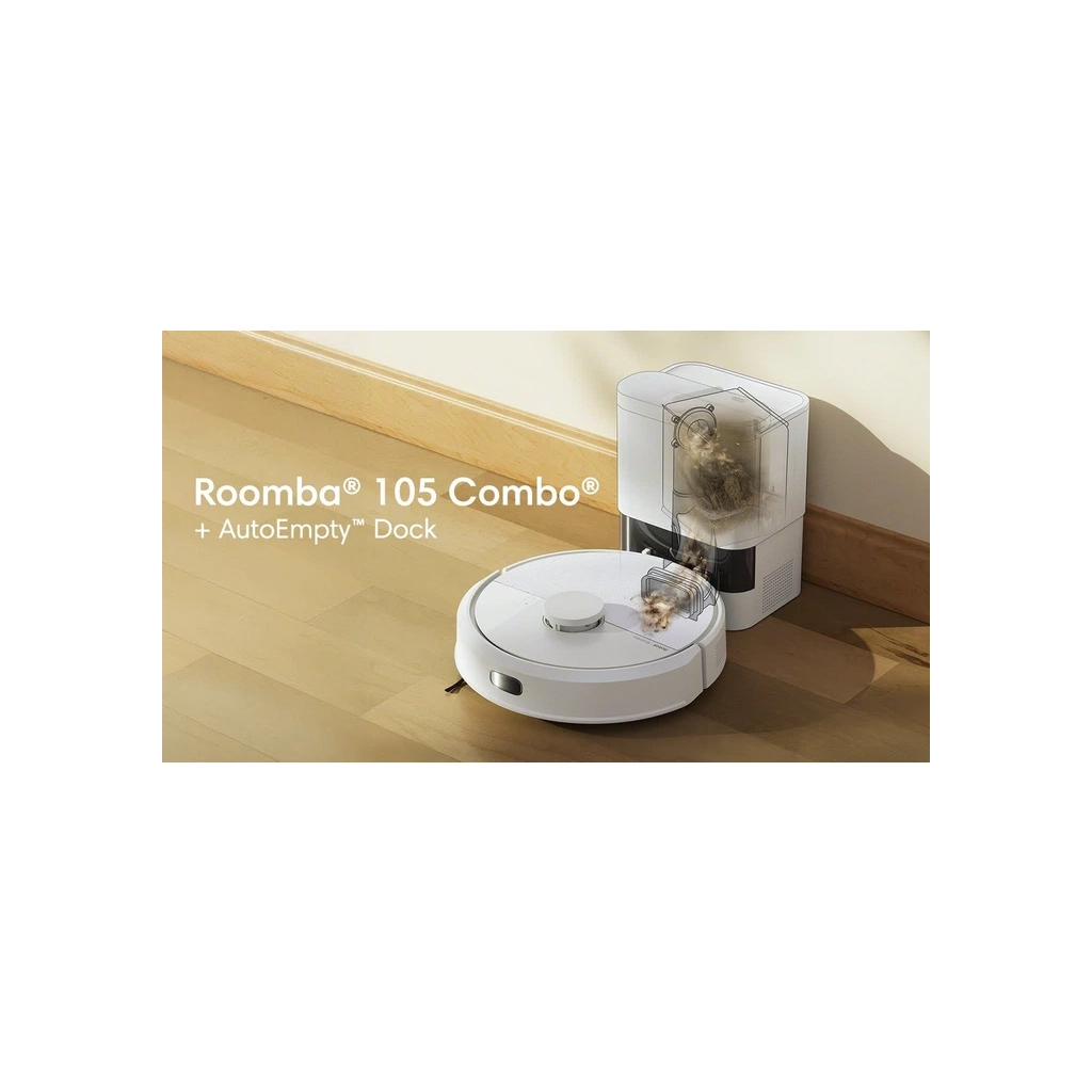 Пилосос iRobot Roomba Combo 105 (White) (y311240) - фото 7 Пилосос iRobot Roomba Combo 105 (White) (y311240) - фото 7