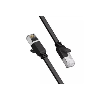 Патч-корд 1м, U/UTP Cat 6 Copper Ethernet Flat Cable NW101 Black Ugreen (50184) - фото 1