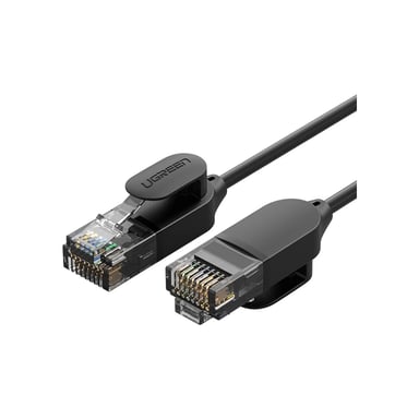 Патч-корд 1м, U/UTP CAT 6A Copper Ethernet Cable тонкий(діаметр 2.8мм) NW122 Black Ugreen (70332) - фото 1
