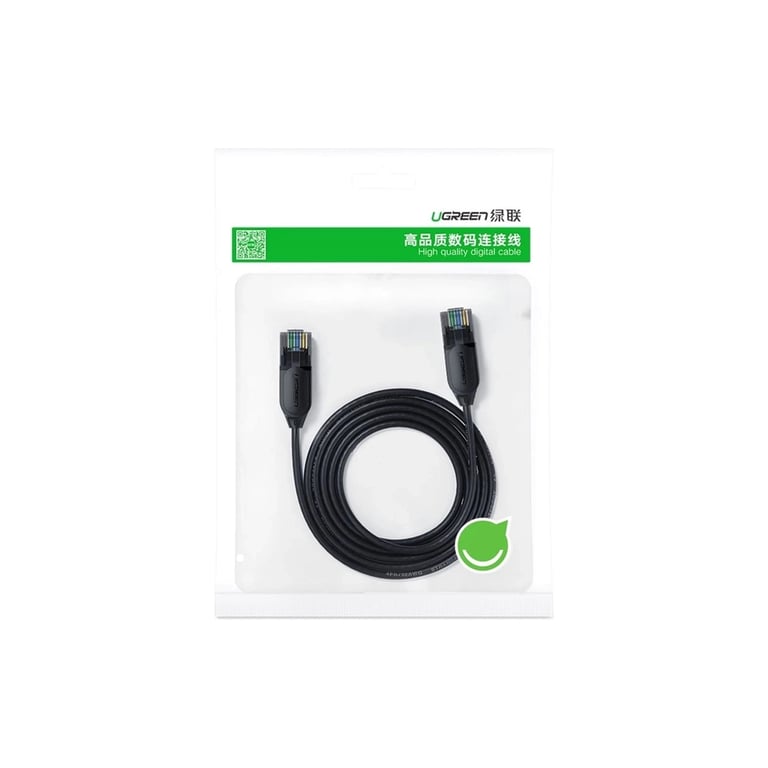 Патч-корд 1м, U/UTP CAT 6A Copper Ethernet Cable тонкий(діаметр 2.8мм) NW122 Black Ugreen (70332) - фото 2