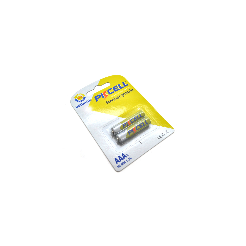 Акумулятор PkCell AAA R03 600mAh 1.2V NiMH Rechargeable Battery, 2шт/бл (PC/AAA600-2BR) - фото 2 Акумулятор PkCell AAA R03 600mAh 1.2V NiMH Rechargeable Battery, 2шт/бл (PC/AAA600-2BR) - фото 2
