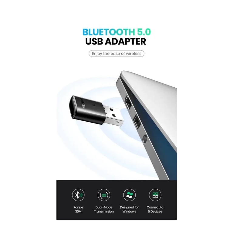 Bluetooth-адаптер Ugreen CM390 USB Bluetooth 5.0 Adapter (80889) - фото 2