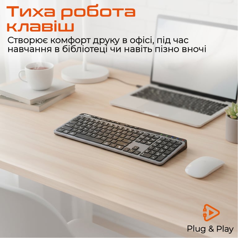 Клавіатура Meetion WK330 Wireless/Bluetooth Black (MT-WK330-A-RUA) - фото 3