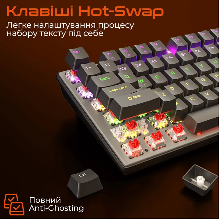 Клавіатура Meetion MK009 Pro Red Switch USB Type-C Black (MT-MK009Pro-W-RUA) - фото 4