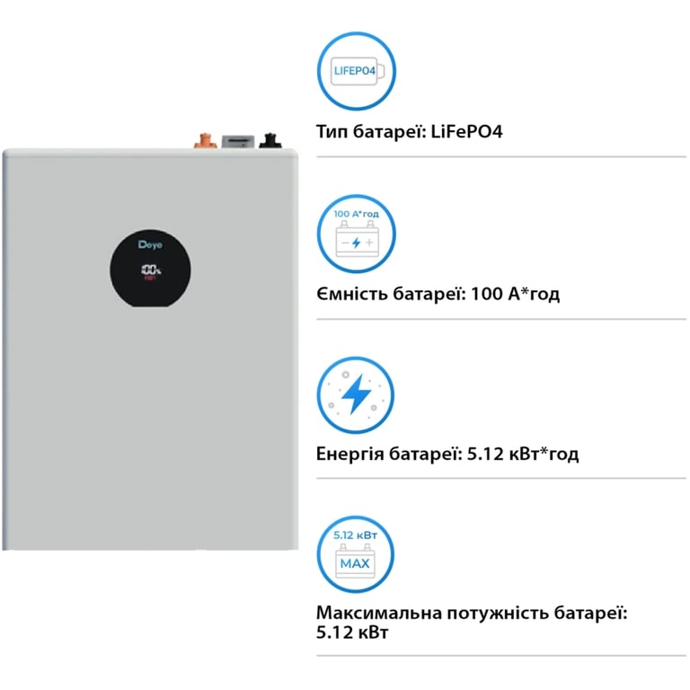 Батарея LiFePo4 Deye SE-F5 Pro-C, 51.2V - 100Ah (SE-F5 Pro) - фото 3